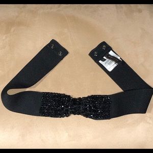 BCBG stretchy black belt size XS